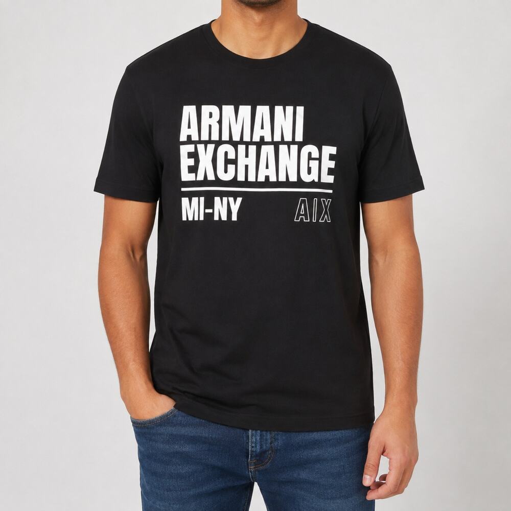 Armani Exchange Shirt Mens Large MI-NY AIX Graphic Tee Big Spellout